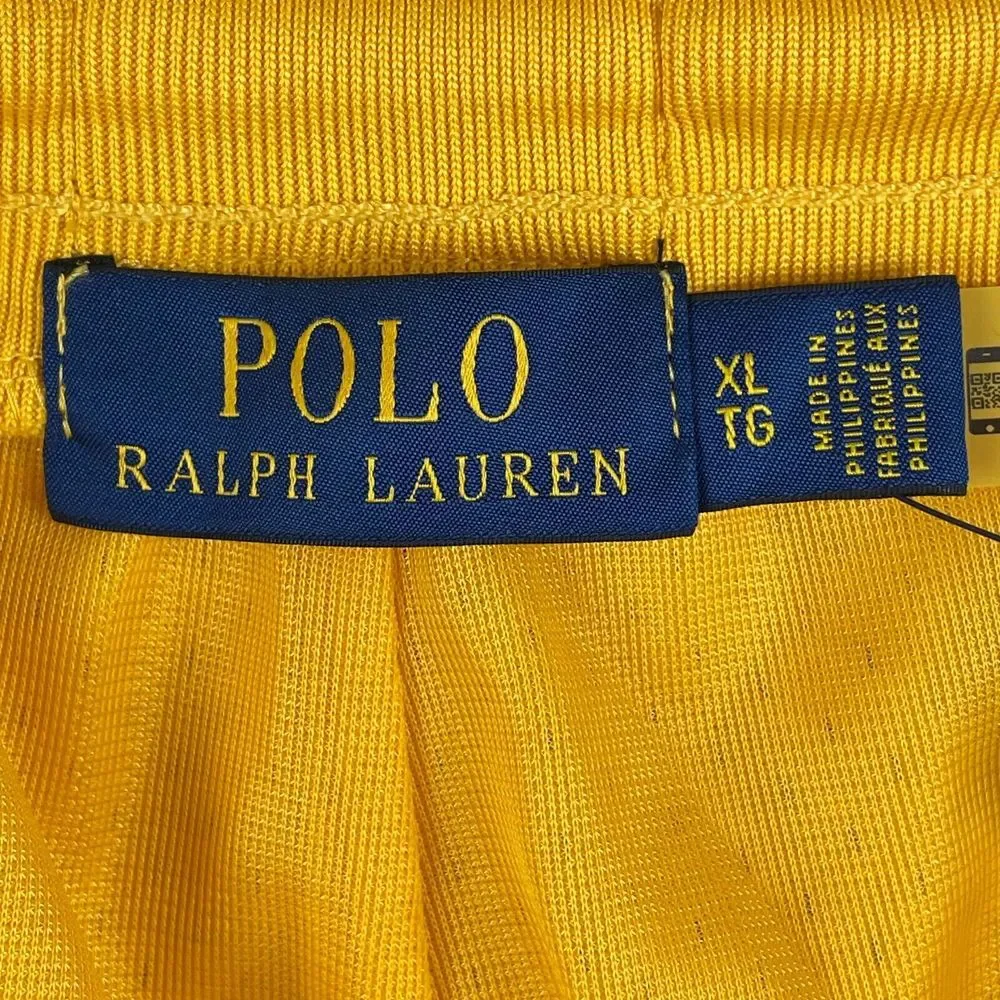 Polo Ralph Lauren Shorts Men XL Yellow Polo Track Team 067 Mesh Pockets NWT $110